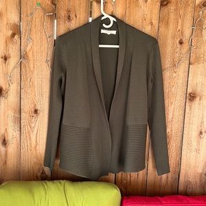 Long sleeve, olive green cardigan sweater